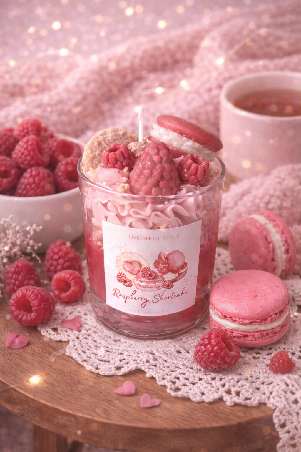 Raspberry Shortcake Dessert Candle 200γρ - Limited Edition