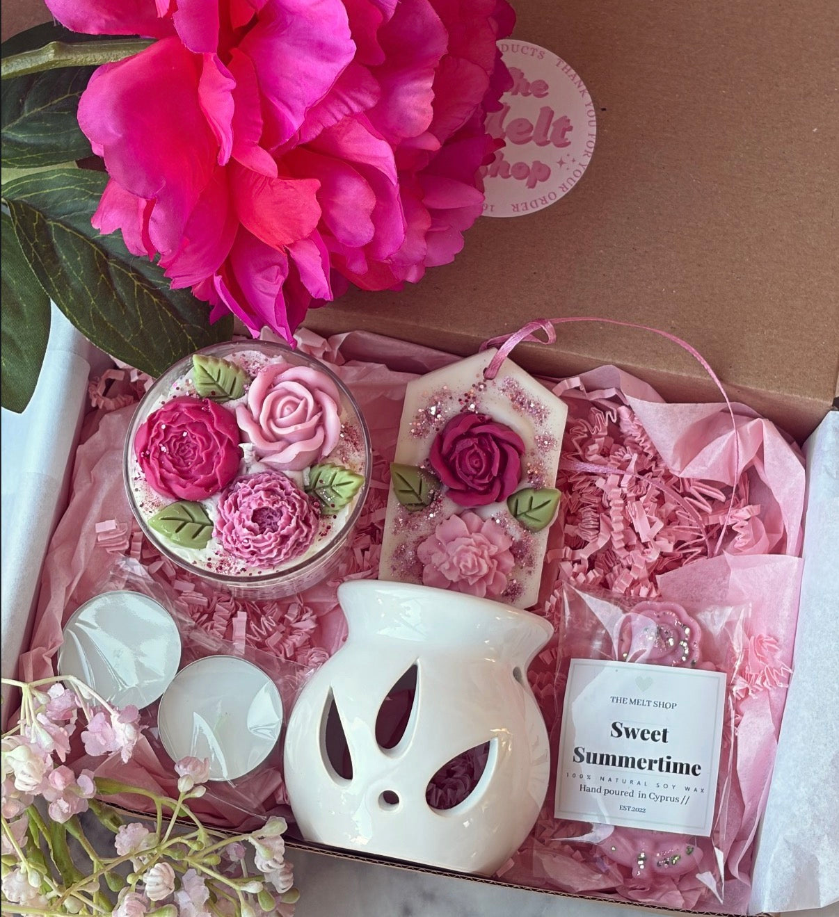 Sweet Summertime Gift Set| Candle|Burner|Wardrobe|Wax Melts 💝