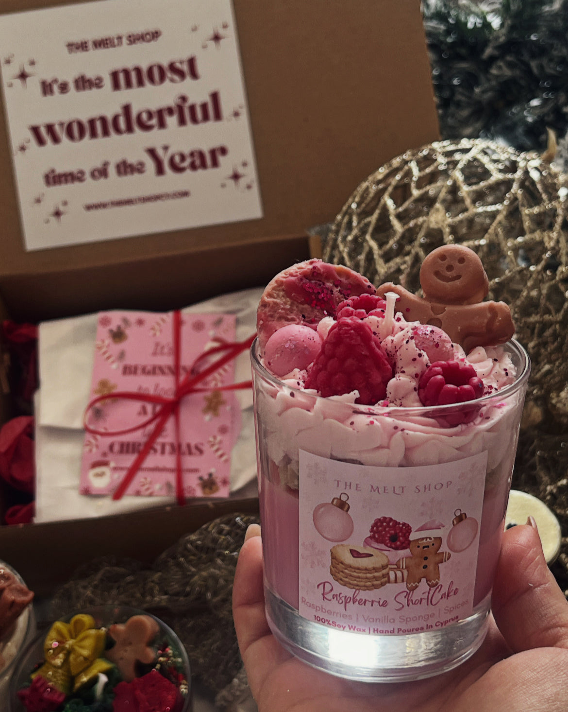 Raspberry Shortcake 🍰 Dessert Candle 200gr