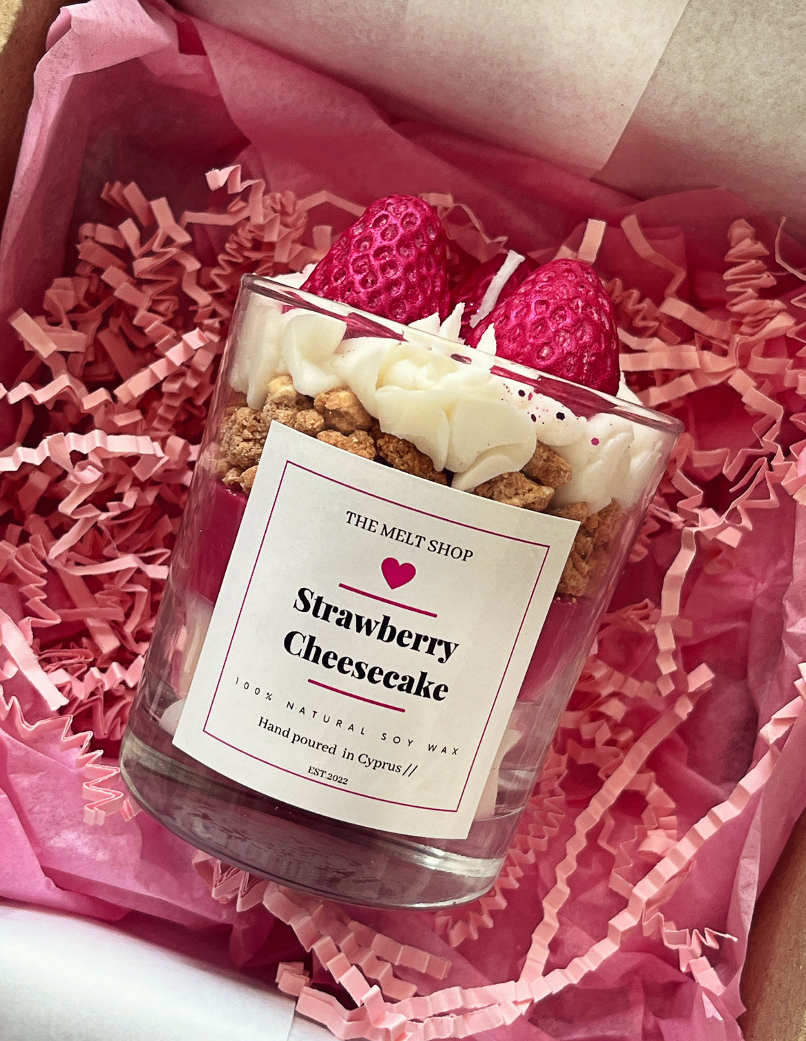 Strawberry Cheesecake Dessert Candle 180gr